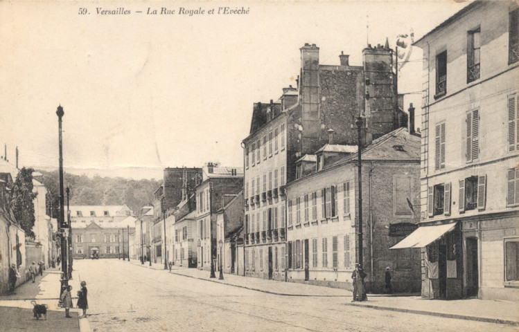 Versailles - La Rue Royale et l'Évêché. J. Bellamy, Versailles