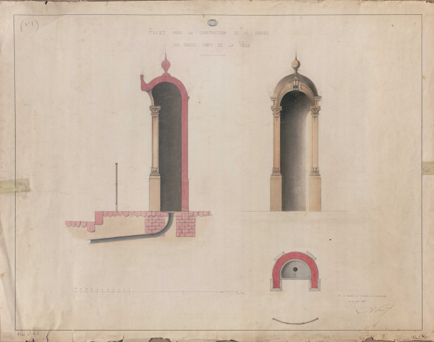 Projet pour la construction de dix urinoirs sur divers points de la ville de Versailles (n°1).