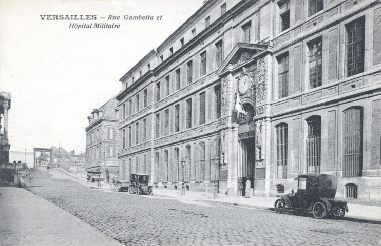 Versailles - Rue Gambetta et Hôpital Militaire. Mme Moreau, édit., Versailles