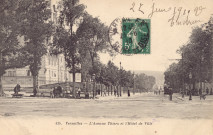 Versailles - L'Avenue Thiers et l'Hôtel de Ville. Héliotypie Bourdier et Faucheux, Versailles