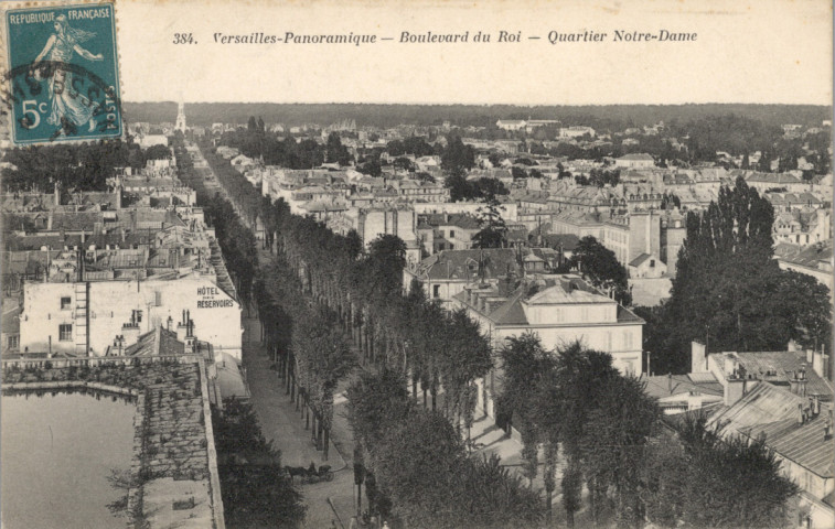 Versailles - Panoramique - Boulevard du Roi - Quartier Notre-Dame. Héliotypie Bourdier et Faucheux, Versailles