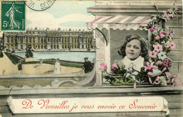 De Versailles, je vous envoie ce Souvenir. E.A., Paris