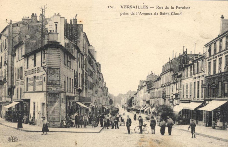 Versailles - Rue de la Paroisse prise de l'Avenue de Saint-Cloud. E.L.D.