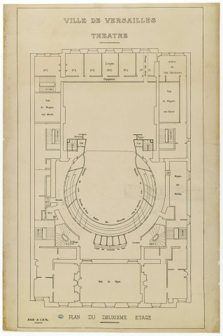 Théâtre Montansier. Deuxième étage (avec annotations manuscrites).