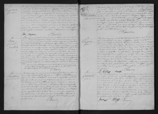 Registre des décès (1843). Table alphabétique.