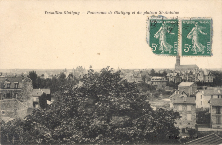 Versailles - Glatigny - Panorama de Glatigny et du plateau St-Antoine. Héliotypie A. Bourdier, Versailles