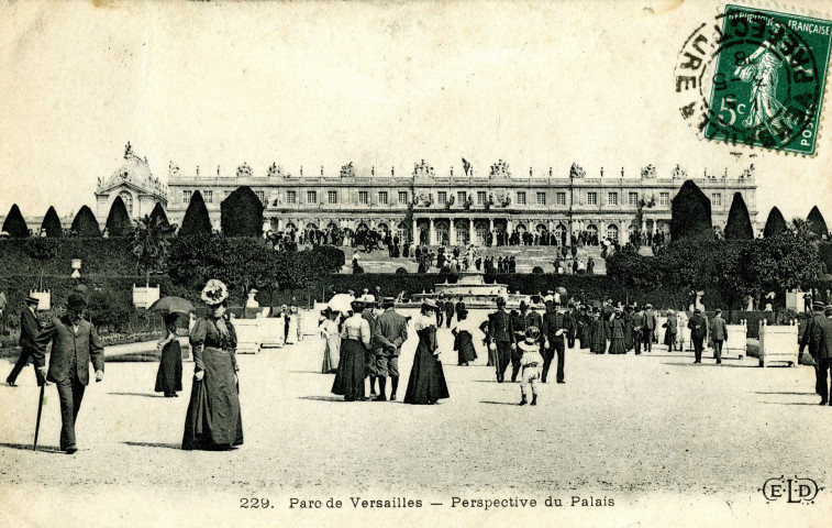 Parc de Versailles - Perspective du Palais. E.L.D.
