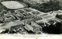 Versailles - Panorama du Château et du parc pris en avion. A. Leconte, 38 rue Ste-Croix-de-la-Bretonnerie, Paris