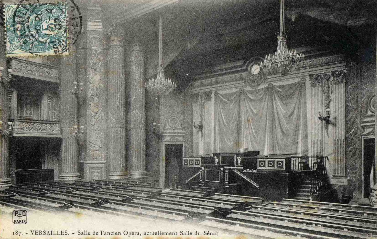 Versailles - Salle de l'ancien Opéra, actuellement Salle du Sénat. P.D., Paris