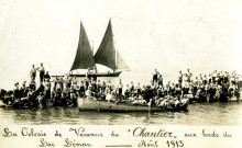 La colonie de vacances du "Chantier" aux bords du lac Léman - Août 1913.