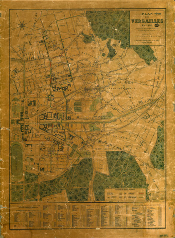Plan de Versailles en 1900 dressé par Bieuville.