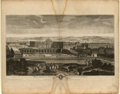 Vue et perspective du château de Versailles du côté de l'Orangerie.