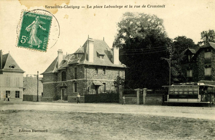 Versailles-Glatigny - La place Laboulaye et la rue de Cronstadt. Héliotypie A. Bourdier, Versailles