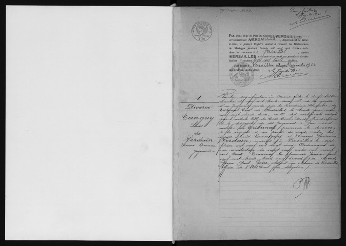 Registre des mariages et des divorces (1933). Tables alphabétiques (au nom des hommes puis au nom des femmes).