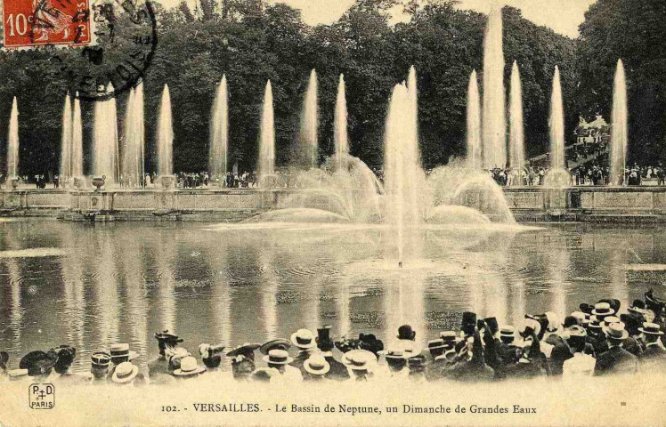 Versailles - Le bassin de Neptune, un dimanche de Grandes eaux. P. D., Paris