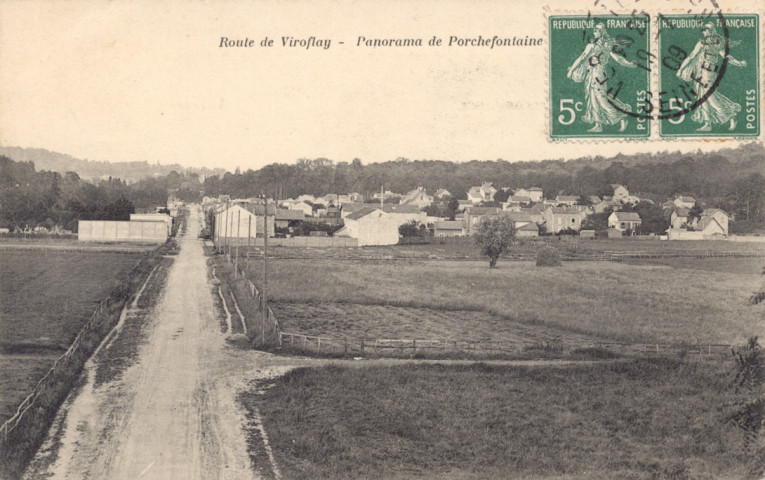 Route de Viroflay - Panorama de Porchefontaine. Héliotypie Bourdier et Faucheux, Versailles