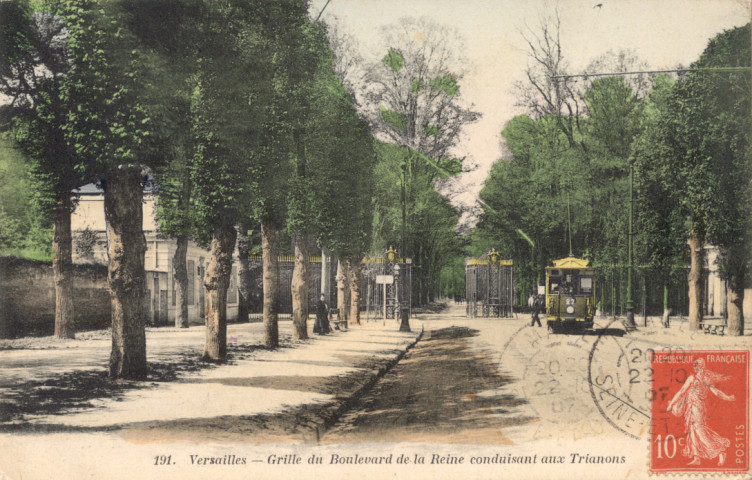 Versailles - Grille du Boulevard de la Reine conduisant aux Trianons. A. Bourdier, impr.-édit., Versailles