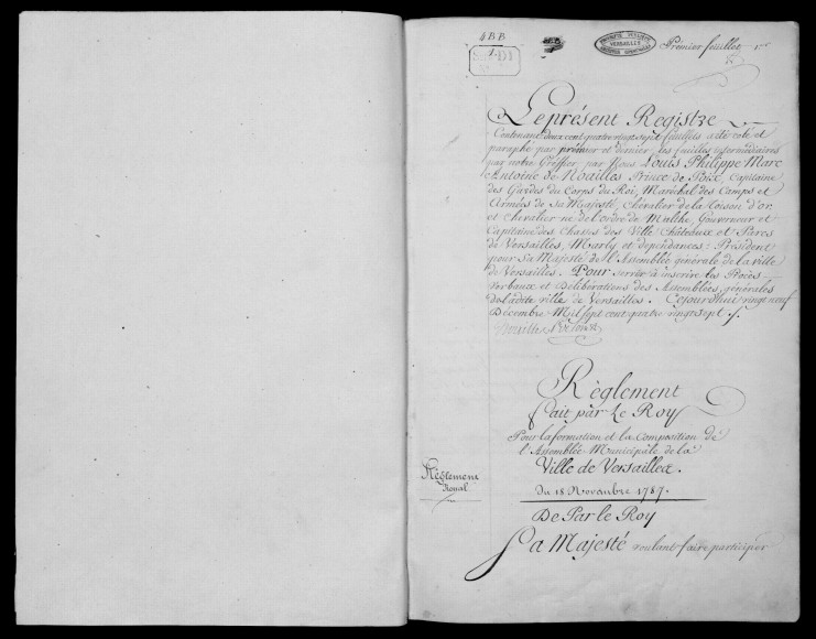 Registres des délibérations manuscrites de l'assemblée (1787-1791)