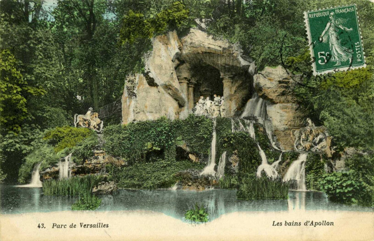 Parc de Versailles - Les bains d'Apollon. Héliotypie A. Bourdier, Versailles