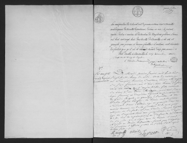 Registre des naissances (1828). Table alphabétique.