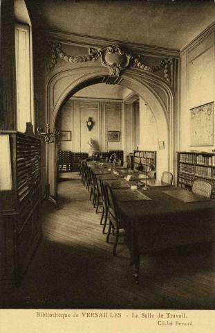 Bibliothèque de Versailles - La salle de travail. Cliché Bessard