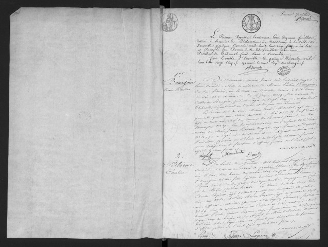 Registre des naissances (1826). Table alphabétique.