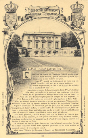 Collection historique des Châteaux de France - Le Petit Trianon à Versailles. C.C. - H. Chevrier, Paris