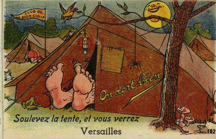 [Soulevez la tente, et vous verrez Versailles]. Artaud Père et Fils, éditeurs, avenue de la Close, Nantes