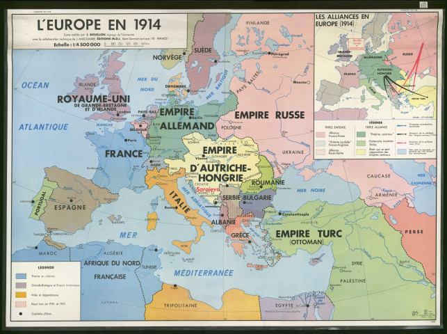 Carte de l'Europe en 1914.