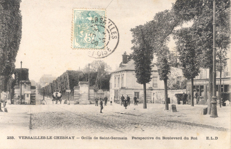 Versailles - Le Chesnay - Grille de Saint-Germain - Perspective du Boulevard du Roi. E.L.D.