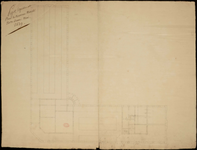 Projet, esquisses et plans du nouveau marché Notre-Dame.