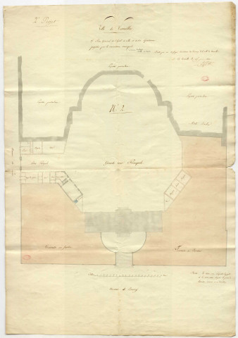 Deuxième plan général de l'hôtel de ville et de ses dépendances projeté par la commission municipale.