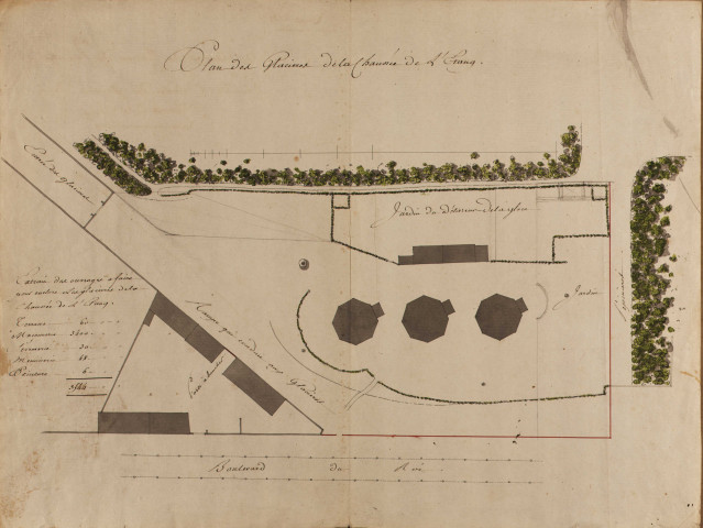 Dépendances du château de Versailles. Enclos des Glacières de la chaussée de l'étang.