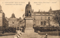 Versailles - Statue du Général Hoche et Église Notre-Dame. Édition Moreau, Versailles