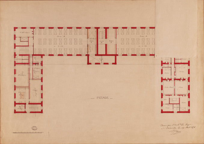 Ecole normale de Versailles. Premier étage (modification).