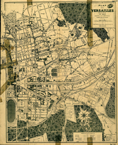 Plan de Versailles rectifié en 1920 dressé par Bieuville.