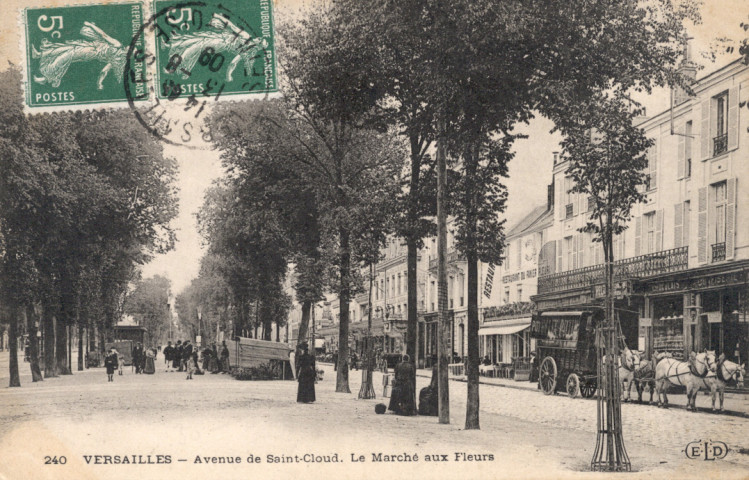 Versailles - Avenue de Saint-Cloud - Le Marché aux Fleurs. E.L.D.