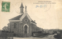 Versailles-Porchefontaine - La chapelle St-Michel et la rue des Célestins. Héliotypie A. Bourdier, Édit. G. Colibert, Versailles
