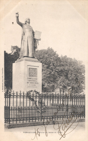 Versailles - Statue de l'Abbé de l'Épée. A. Bourdier, impr.-édit., Versailles