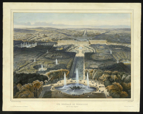 Vue générale de Versailles prise du bassin d'Apollon.