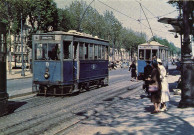Tramways de Versailles, motrice n° 8, avenue de Saint-Cloud en 1950. Publication F.A.C.S. - 134 rue de Rennes, 75006 Paris