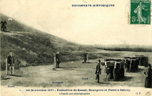 28 Novembre 1871 - Exécution de Rossel, Bourgeois et Ferré à Satory (d'après une photographie). C.P.