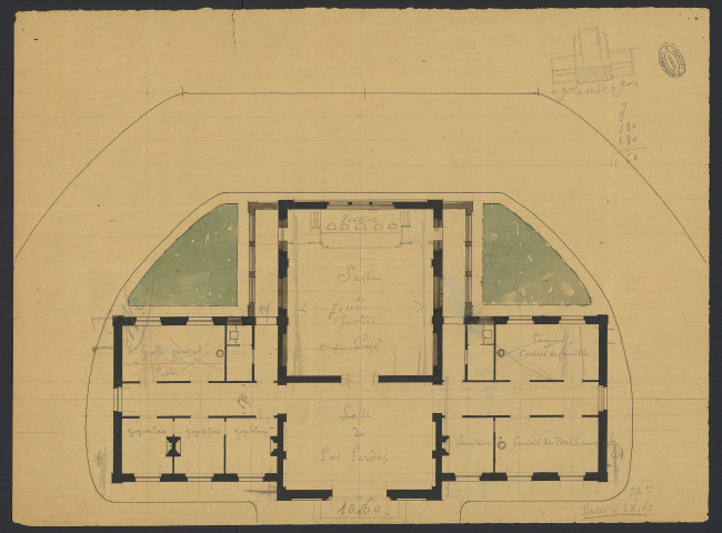 Projet de reconstruction de l'hôtel de ville de Versailles. Palais de Justice.