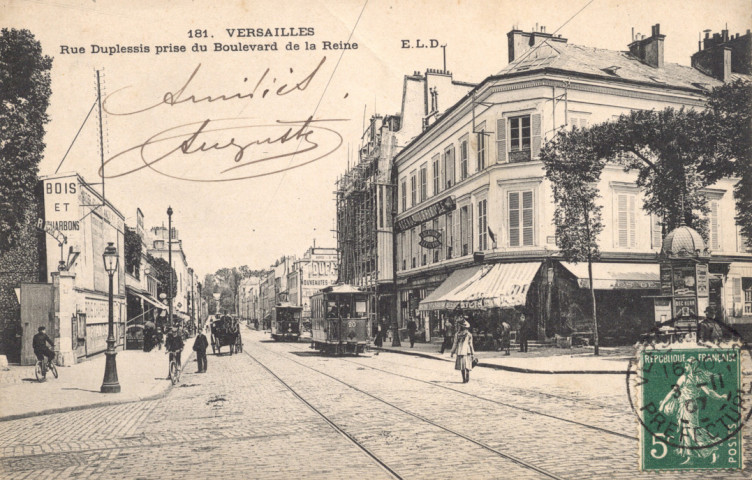 Versailles - Rue Duplessis prise du Boulevard de la Reine. E.L.D.