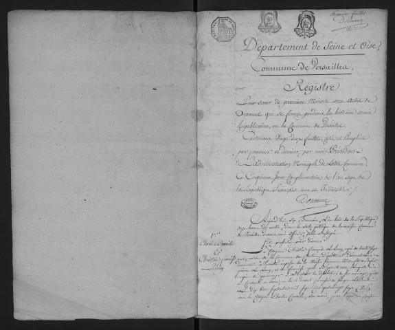 Registre des divorces (6 brumaire an VIII soit 28 octobre 1799-2ème jour complémentaire an VIII soit 19 septembre 1800). Table alphabétique.