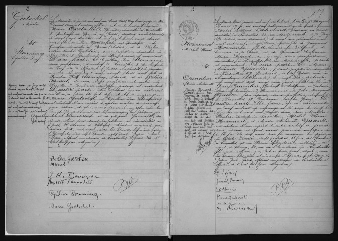 Registre des mariages et des divorces (1933). Tables alphabétiques (au nom des hommes puis au nom des femmes).