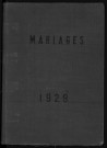 Registre des mariages et des divorces (1929). Tables alphabétiques (au nom des hommes puis au nom des femmes).
