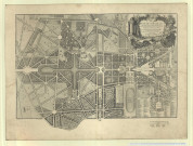 Plan d'extension de Versailles par M. Gutton en 1930. D'après le plan de l'Abbé Delagrive en 1746.