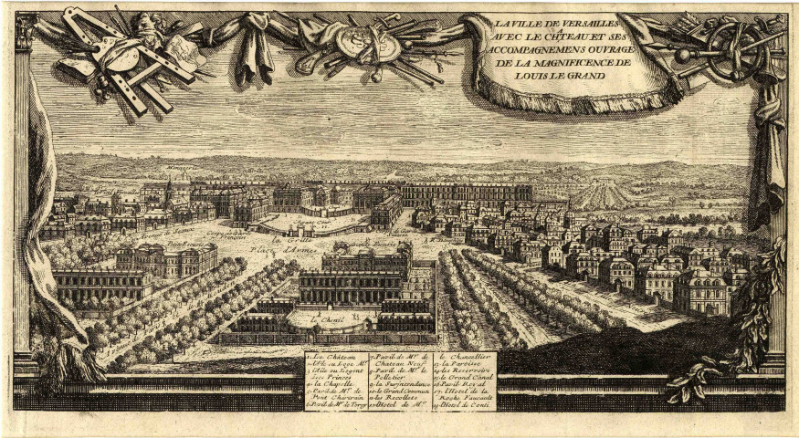 La ville de Versailles avec le château et accompagnemens ouvrage de la magnificence de Louis le Grand.