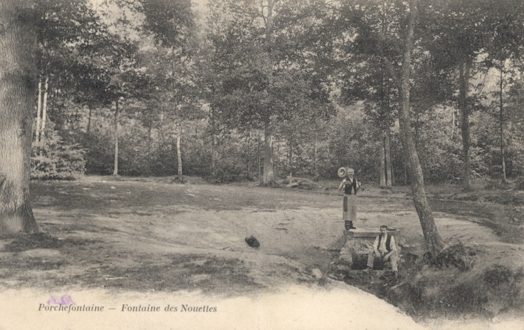 Porchefontaine - Fontaine des Nouettes. Héliotypie A. Bourdier et Faucheux, Versailles